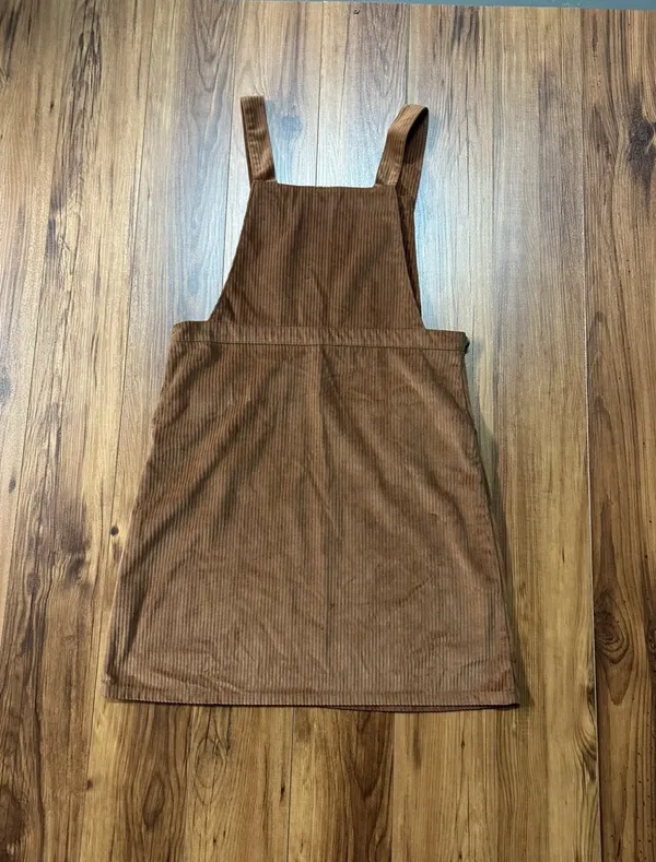 Wonder Nation Girls Ribbed Corduroy Overall Dress S XXL Brown Pockets Soft - Image 2