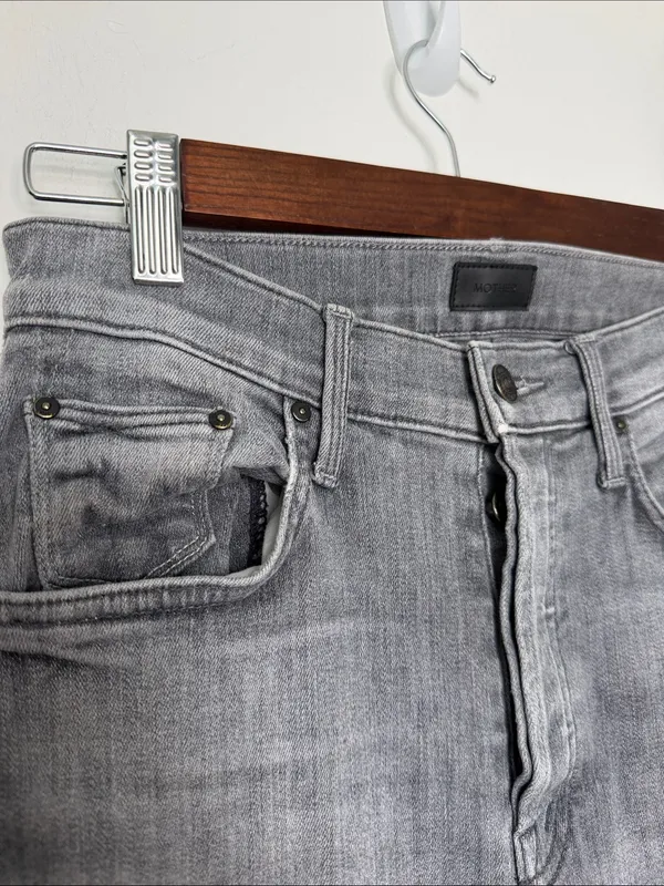 MOTHER The Tomcat Ankle Jeans All Nighter Gray High Rise Straight Size 28 - Image 4