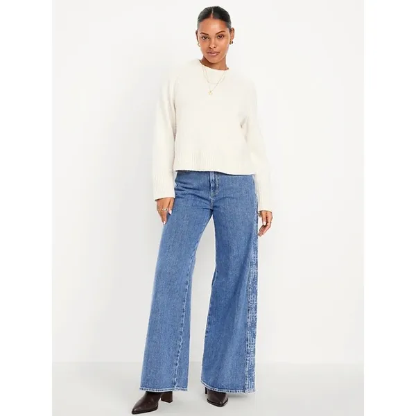 Old Navy Extra High Rise Wide Leg Denim Secret Pockets Jeans Size 12 - Image 14