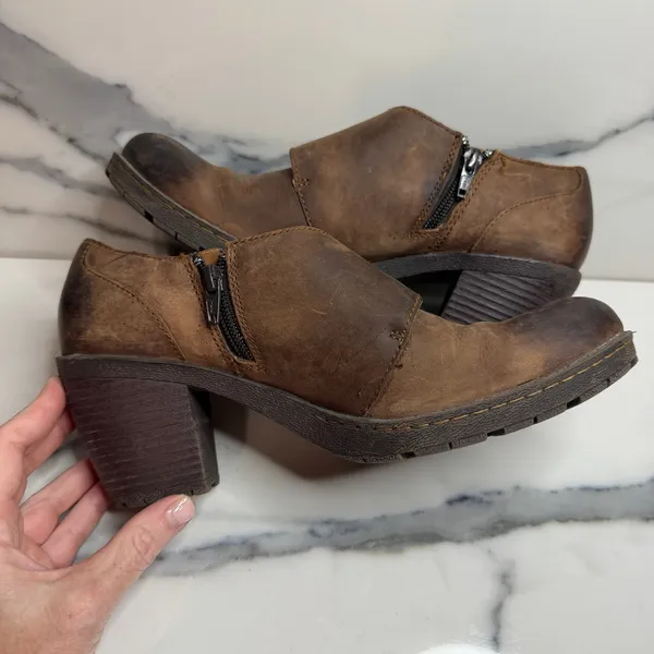 BOC Women's Brown Leather Catori Booties Sz 10 Comfort Side Zip Buckle Witchcore - Image 6