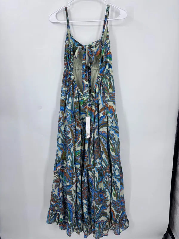 House of Harlow 1960 Green Blue Orange Paisley Lined Dress 100% cotton - Image 6