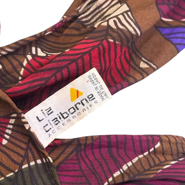 VTG Made‎ in Japan 100% Silk Scarf Ethnic Print Liz Claiborne Earthy BOHO 53" - Image 3