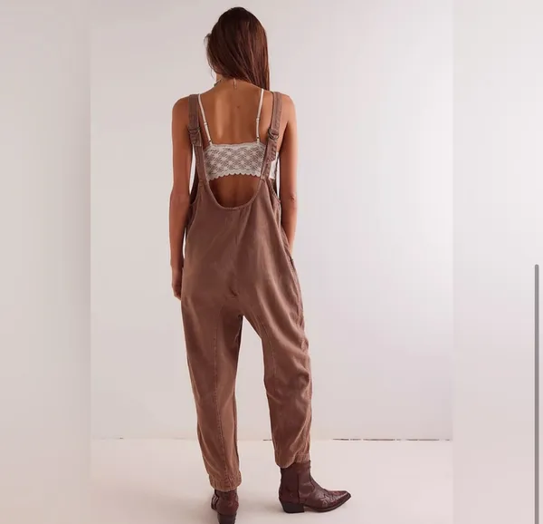 NWT Free People We The Free High Roller Jumpsuit In Rare Stone - Image 5