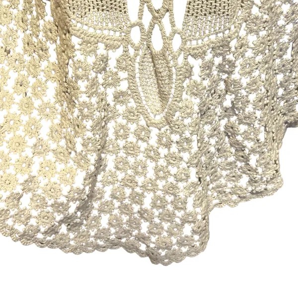 Urban Mangoz NWT Crochet Lace Tie Front Cardigan Coverup Cream X-Large - Image 7