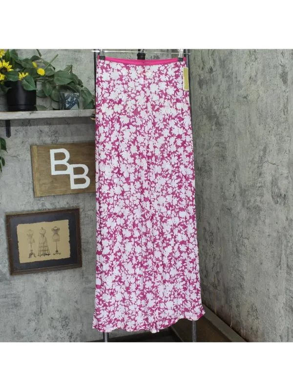 NWT Michael Michael Kors Print Cover Up Pants Mesh Bright Wild Berry Pink XS/S - Image 3