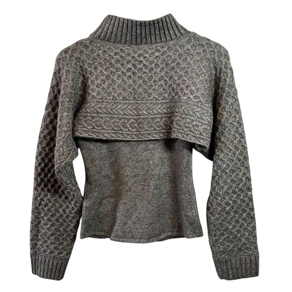 NWT Anthropologie ASTR The Label Taupe Cable-Knit Sweater Shrug Set Size M/L - Image 7