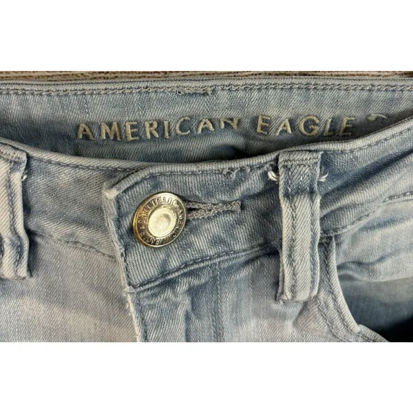 American Eagle Next Level Stretch Hi-Rise Jeggings Women's Size 4‎ Light Blue - Image 2