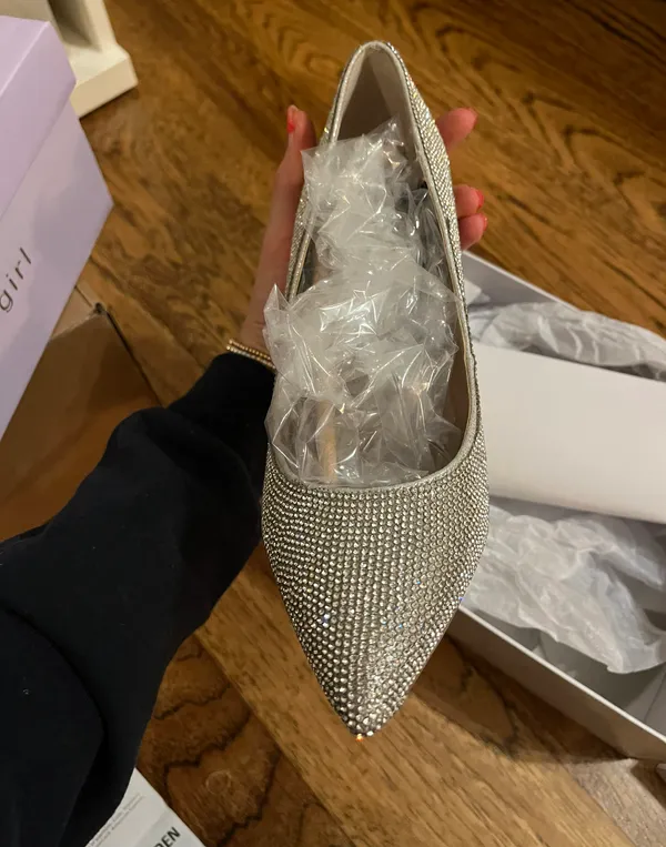 Steve Madden Attract Rhinestone Silver Multi Heels - Image 6