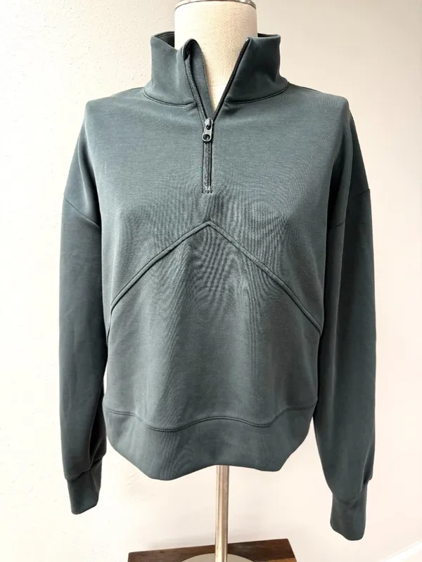 7 Diamonds Rev Crop Quarter Zip Green Size L - Image 4