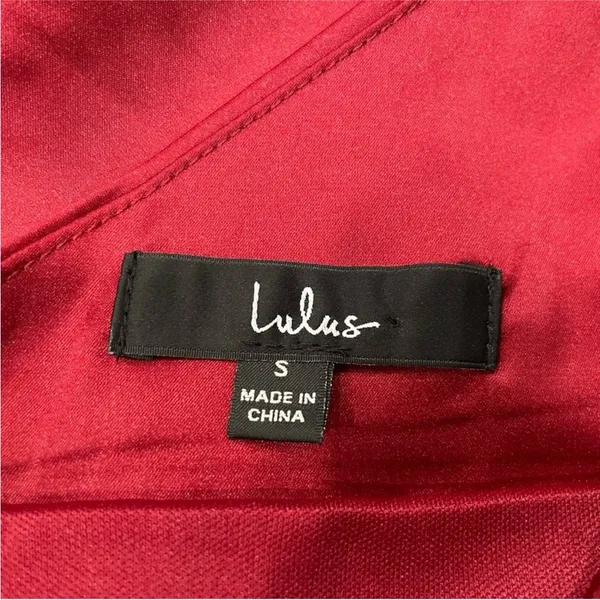 Lulus Sereno Wine Satin Cowl Neck Asymmetrical Midi Dress Small S - Image 8