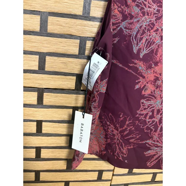 Babaton Burgundy‎ Floral Tank Top Size XXS - Image 4