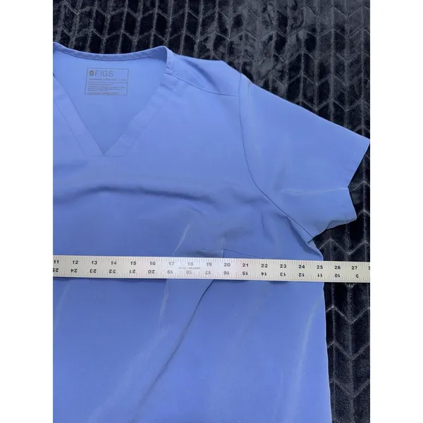 FIGS Women's Catarina V Neck Pocket Scrub Top Blue Short Sleeves Sz 3XL - Image 8