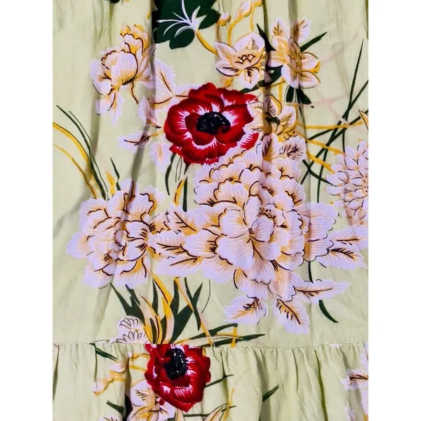 Floral Boho Maxi Dress Smocked Waist Tiered Ruffles Wedding guest Garden Party S - Image 6