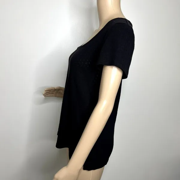 Old Navy Eyelet Black Short Sleeve Top - Image 2
