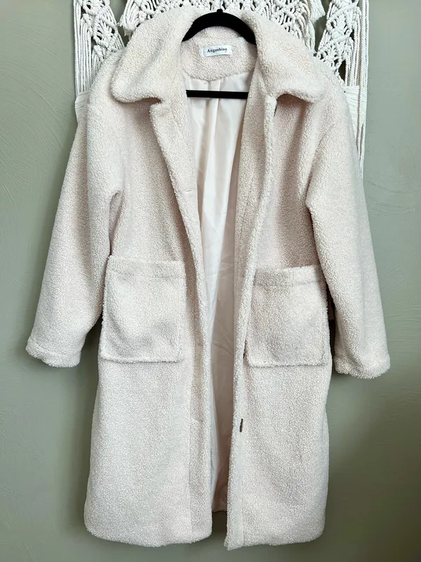 Angashion Cream Teddy Coat - Image 2