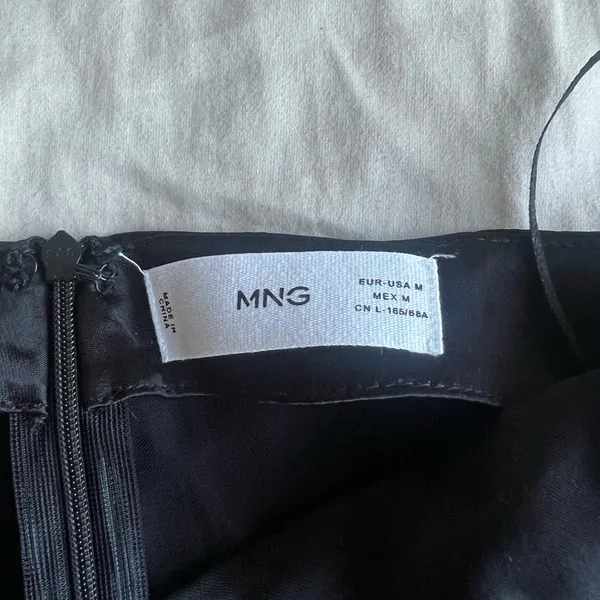 Mango Black Satin Midi Skirt - Image 2