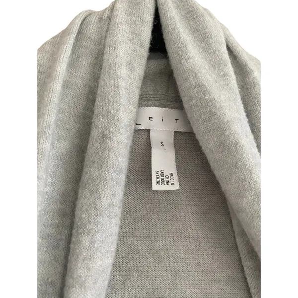 Leith Light Grey Long Length Open Cardigan Size Small - Image 4