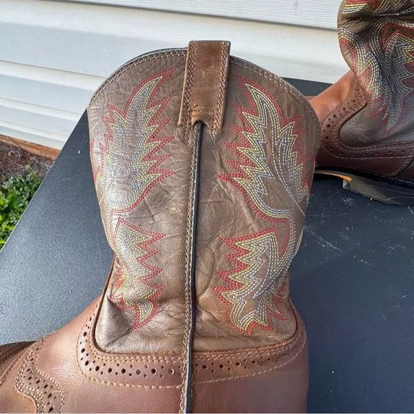 Ariat 4LR Brown Leather Western Boots Women US 6 Embroidered Cowboy - Image 14