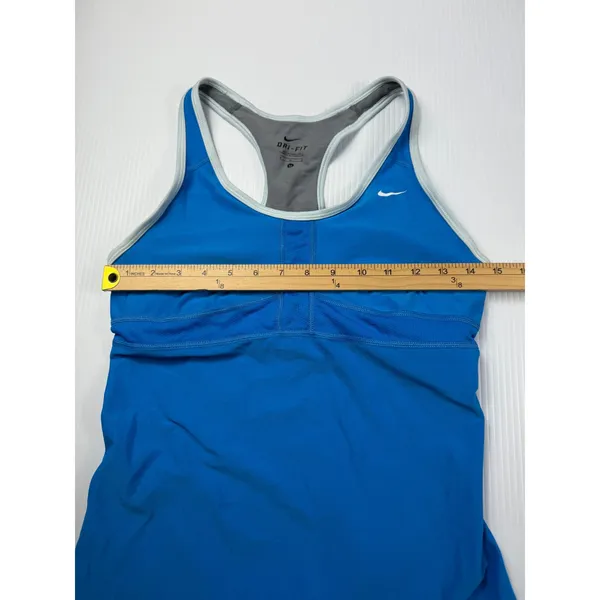 Nike Dri-FIT Tank Top Athletic Racerback Built-In Bra Blue‎ Size M - Image 3