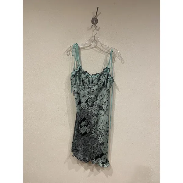 Free People Retro Daisy Dress Womens Small Green Ruffle Adjustable Straps - Image 2