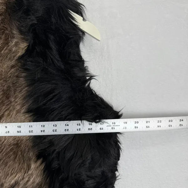 Free People Faux Fur Vest Black‎ Brown Multi Color Size 6 NWOT - Image 4