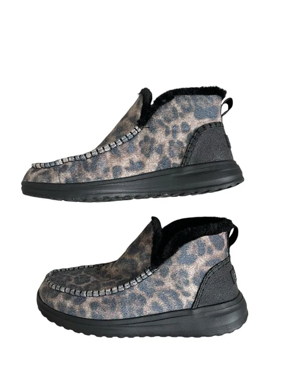 Hey Dude Denny Leopard Booties Women’s Size 11 Plush Faux Fur Comfy Cozy - Image 6