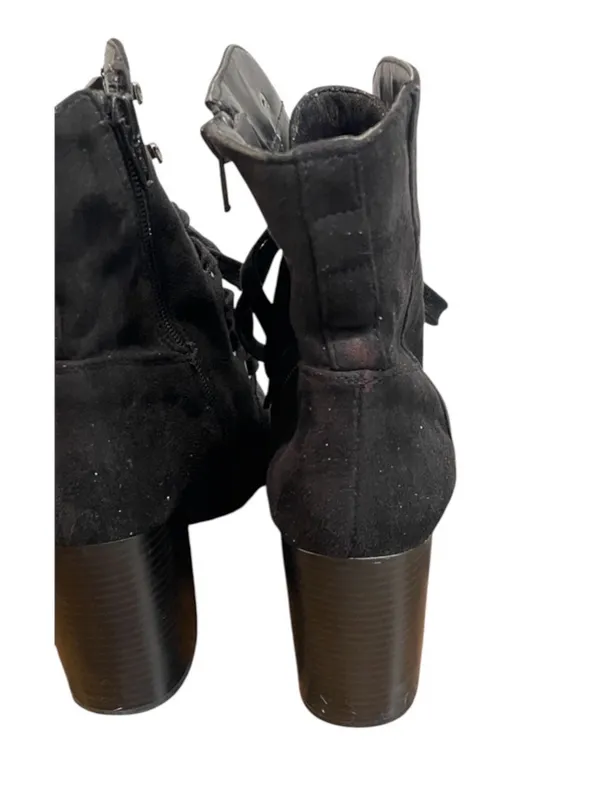 Target Black Lace-Up Block Heel Boots - Image 6