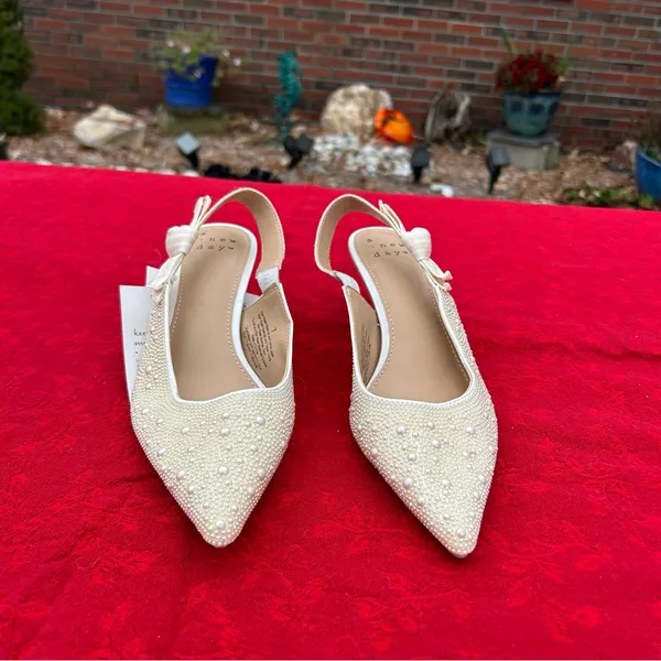 Women's Milan Slingback Heels - A New Day size 7 pearl wedding‎ guest classic - Image 2