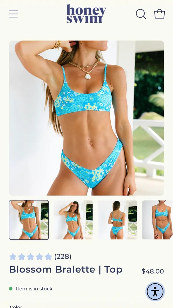 Honey Swim Blossom Bralette Top - Image 4