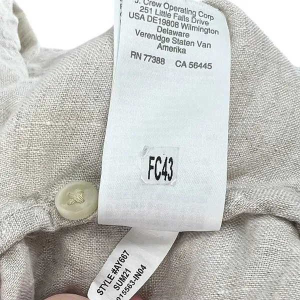 J. Crew Relaxed-fit short-sleeve Baird McNutt Irish linen shirt Beige XL Tall‎ - Image 12