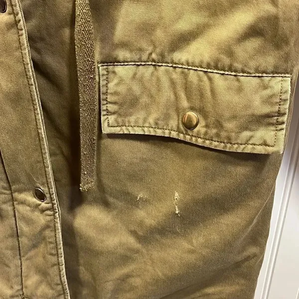 Top shop tan hooded full zip cargo coat - Image 2