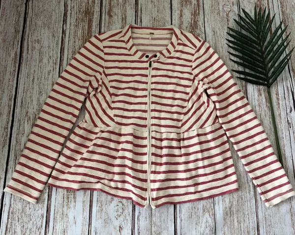 Peplum Striped Jacket Large - Image 3
