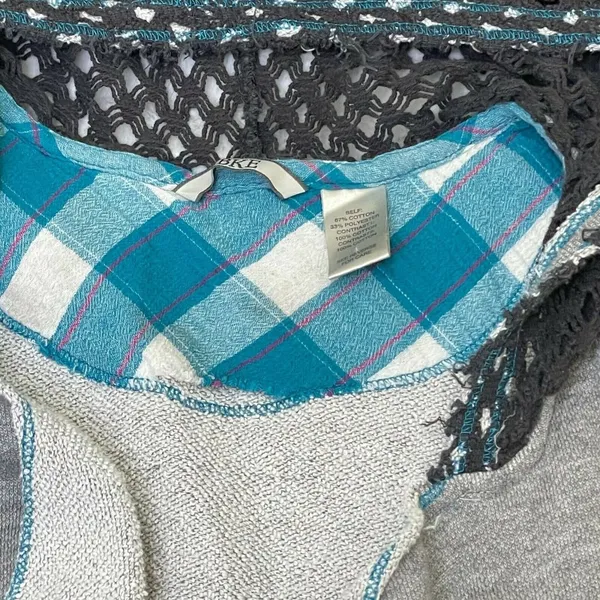 BKE Womens‎ Sweatshirt Vest Grey Blue Hoodie Cotton Blend Size Small S - Image 4