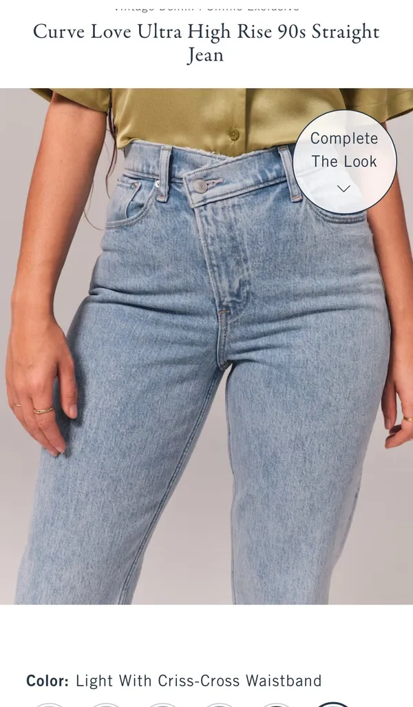 Abercrombie Curve Love 90s Ultra High Rise Straight Jean - Image 2