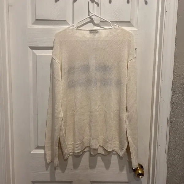 New Gilli Women Caffeinated and Motivated Graphic Knit Sweater Cream Large Mama - Image 6