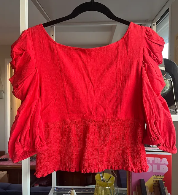 Free People Red Ruffled Blouse - Image 6