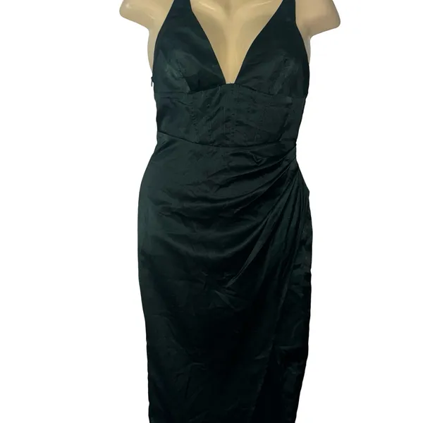 SheIn Elegant Green Satin Slip corset Dress - Image 4