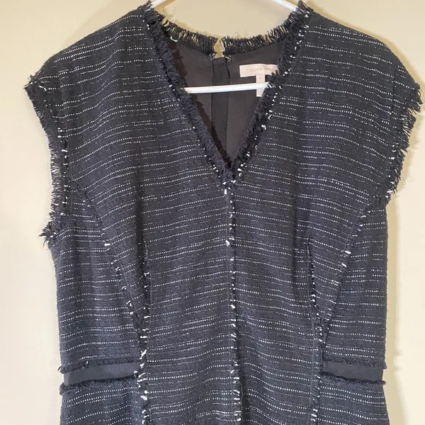 Rebecca Taylor Womens Dress Size 8 Black Sparkle Stretch Tweed Sleeveless $495‎ - Image 3