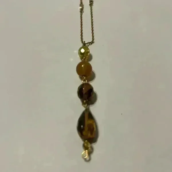 WHITE HOUSE BLACK MARKET brown beaded drop‎ necklace - Image 3