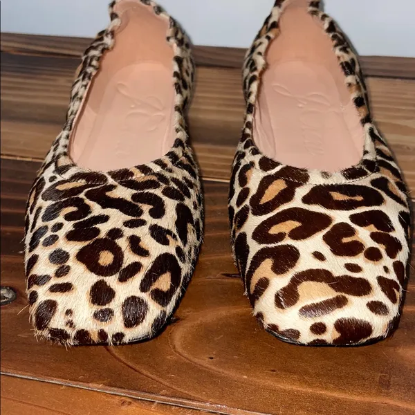 J. Crew Anya Scrunchie Ballet Flats in Calf Hair Size 6 Leopard Print - Image 11