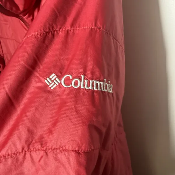 Columbia Puffer Stanford Cardinal Jacket Mens Small Omni-Heat Full Zip Red - Image 4