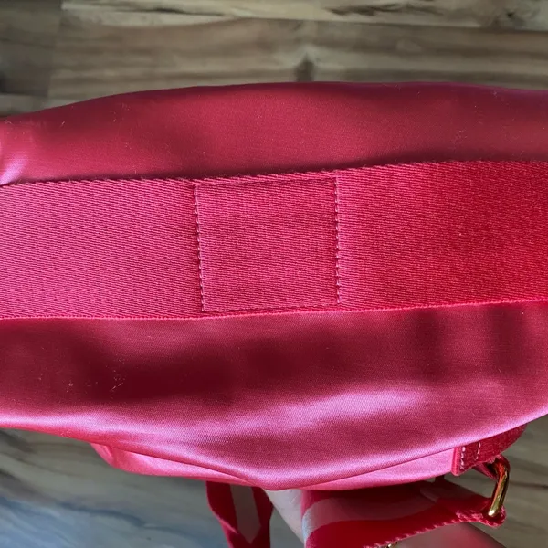 Satin pink shoulder gold chain Transparent Pocket In Front S -NWT - Image 11
