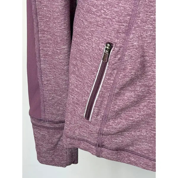 Lululemon Run Stay Warm Half Zip Women 8 Purple Heathered Pullover Athleisure‎ - Image 11