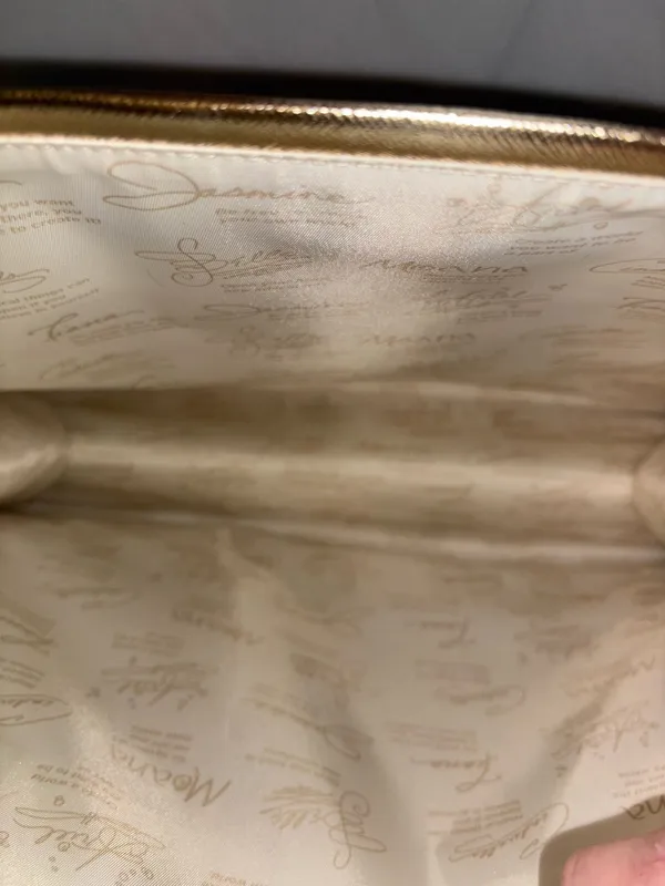 Bath & Body Works Disney Princess Metallic Gold Tote names & quotes inside NWT - Image 4
