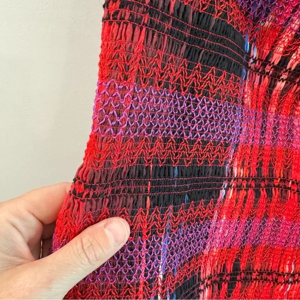 Anthropologie Plenty by Tracy Reese Smocked Plaid Strapless‎ Mini Dress XL NWT - Image 5