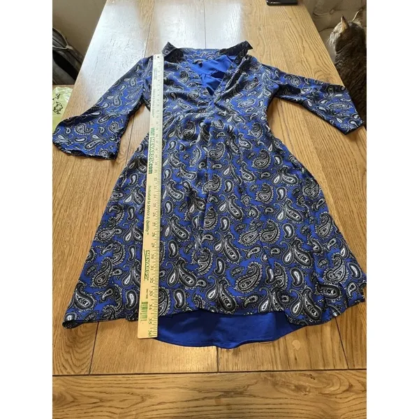 Banana Republic Dress Women Sz 2 Floral Fit & Flare Paisley Cottagecore‎ Peasant - Image 3