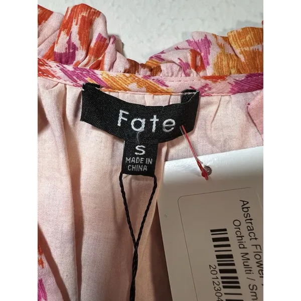 Anthropologie Fate Pink Floral Flowy Tiered Ruffle Peasant Mini Dress Small NWT - Image 6