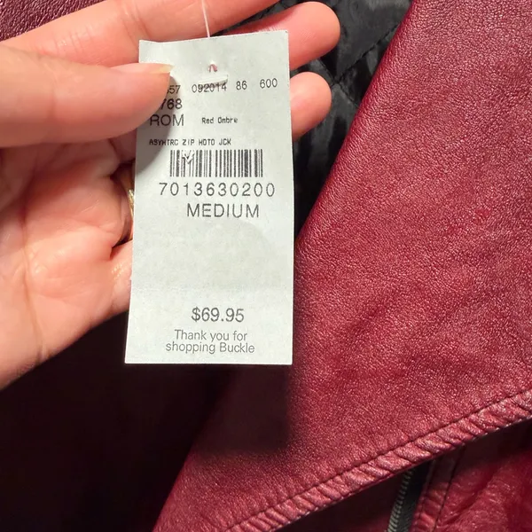 BKE Women's Burgundy Leather Jacket - Image 2