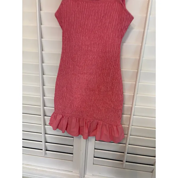 Hello Molly Pink Smocked Open Back Dress Size‎ 4 - Image 4