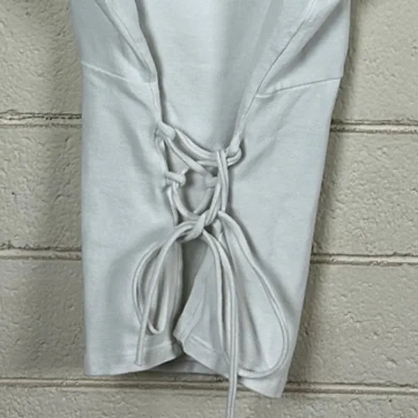 Brandy Melville John Galt White Lace Up Back Tank one size - Image 9